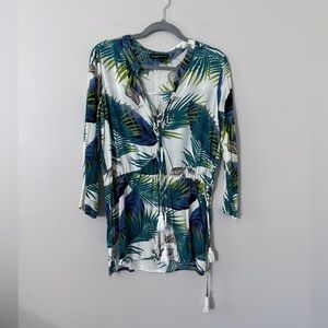 Spiaggia Dolce Leaf Print Cover Up Tunic